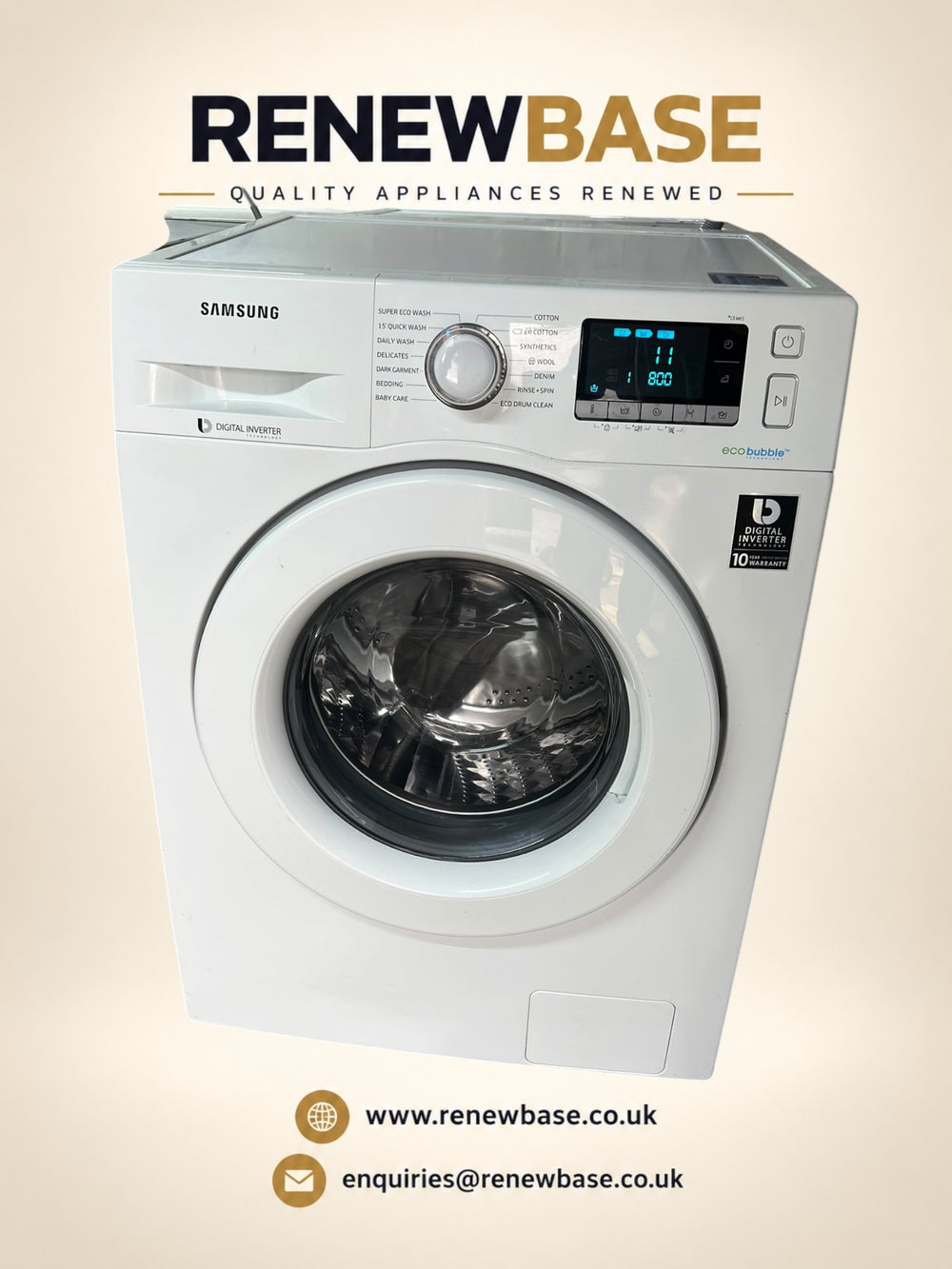 Samsung Ecobubble 8kg Washing Machine refurbished cosmetic condition