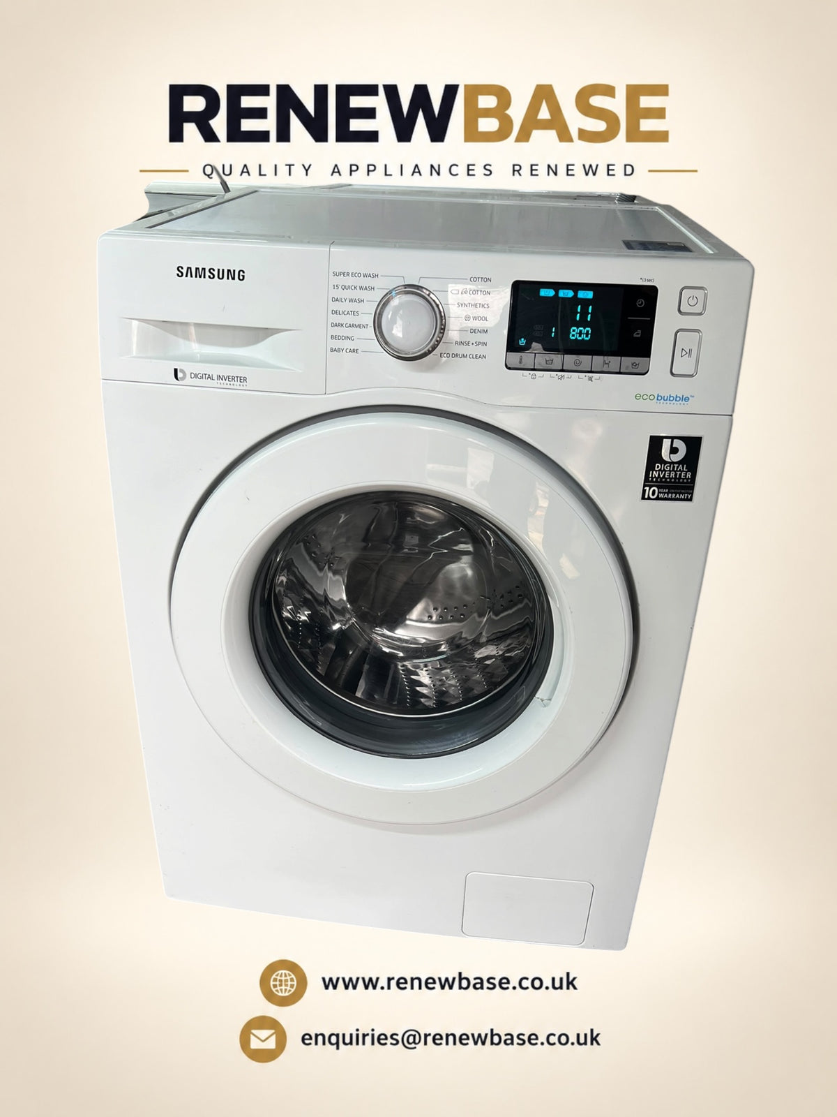 Samsung Ecobubble 8kg Washing Machine refurbished cosmetic condition