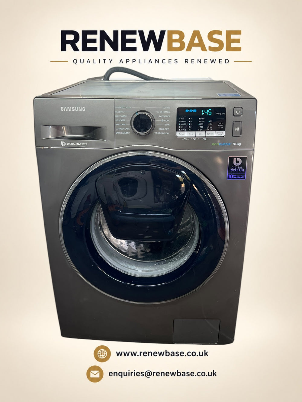 Samsung Ecobubble 8kg Washing Machine refurbished cosmetic condition