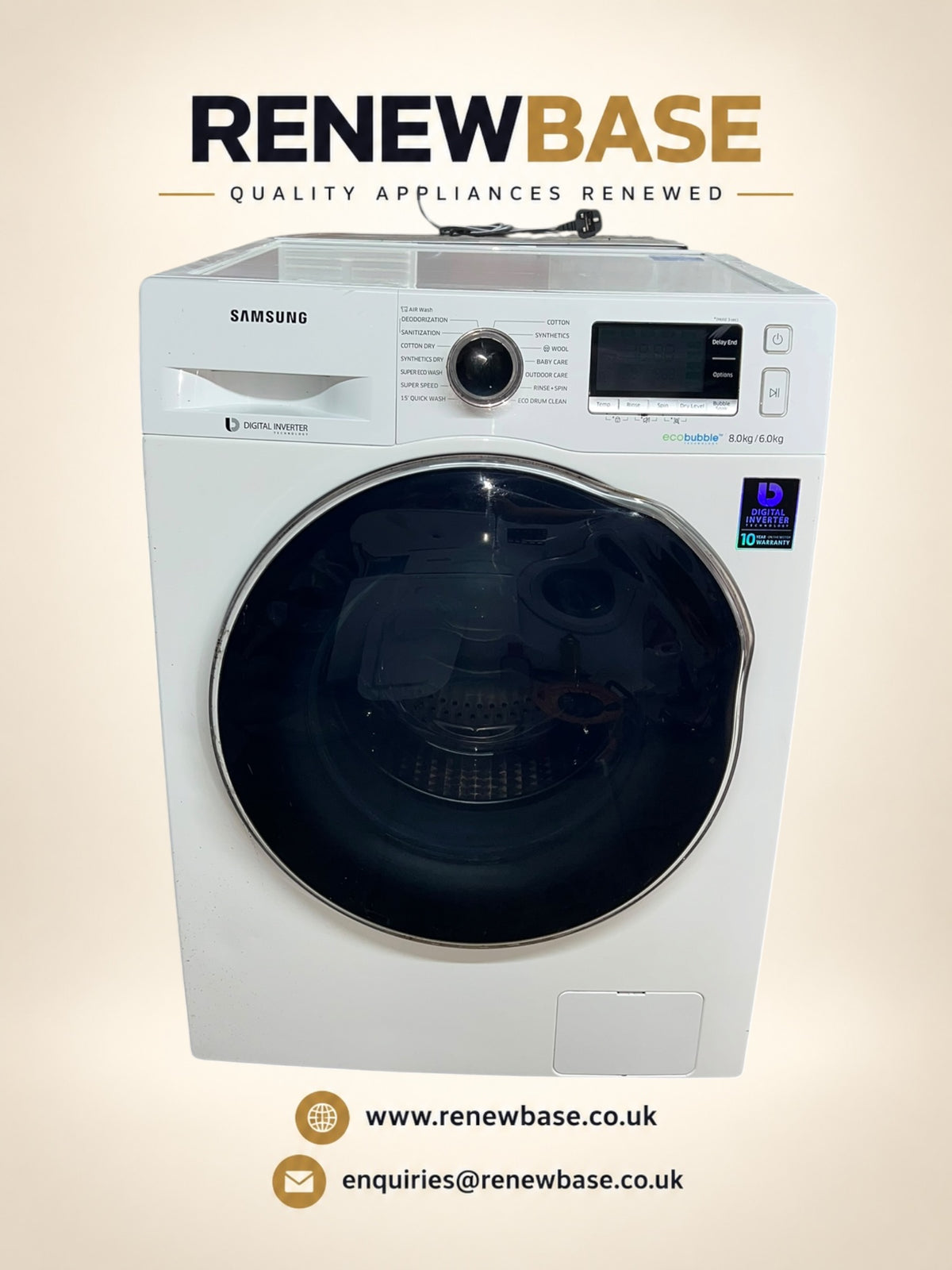 Samsung Ecobubble 8kg/6kg Washer Dryer refurbished cosmetic condition